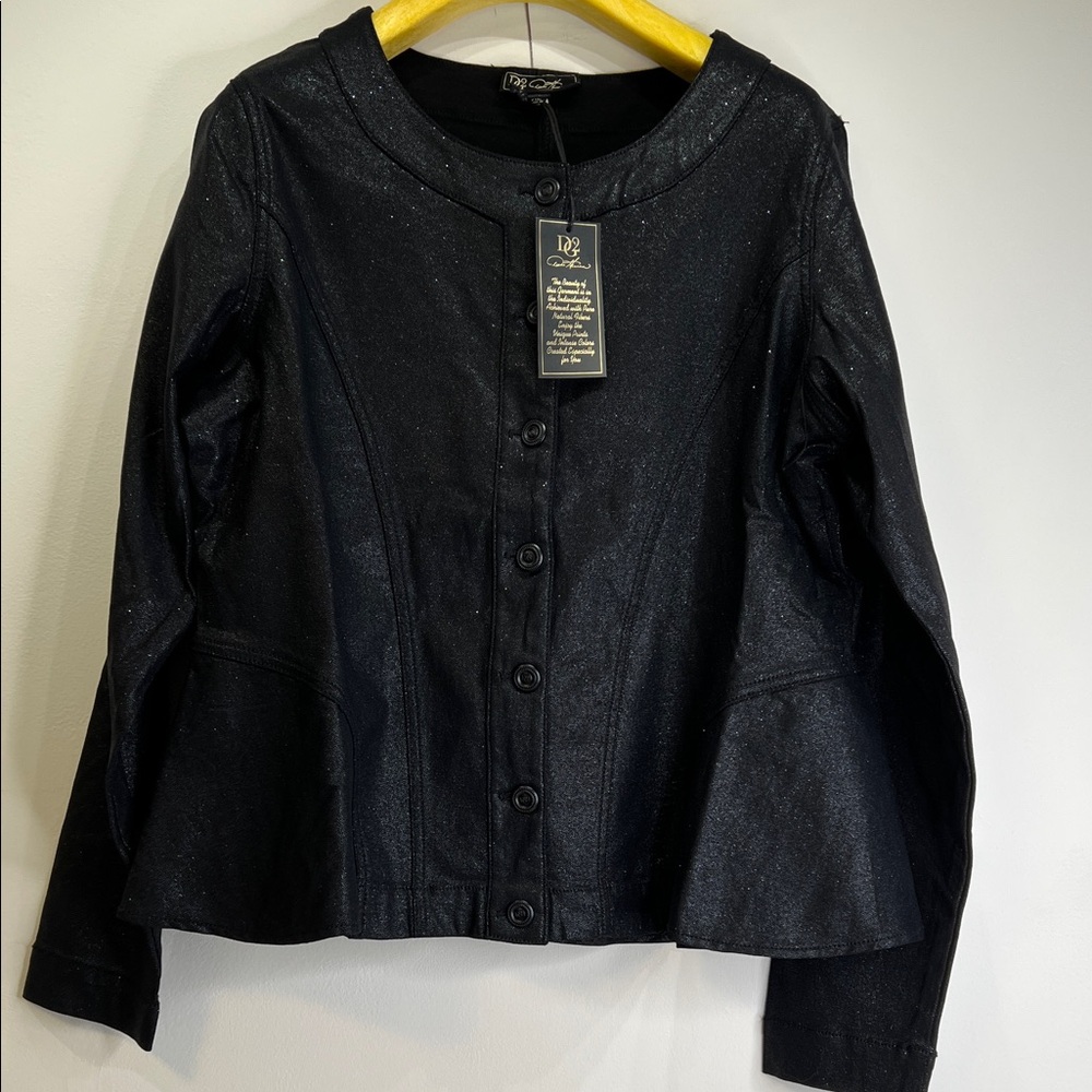DG2 by Diane Gilman Black Shimmer Blazer XL